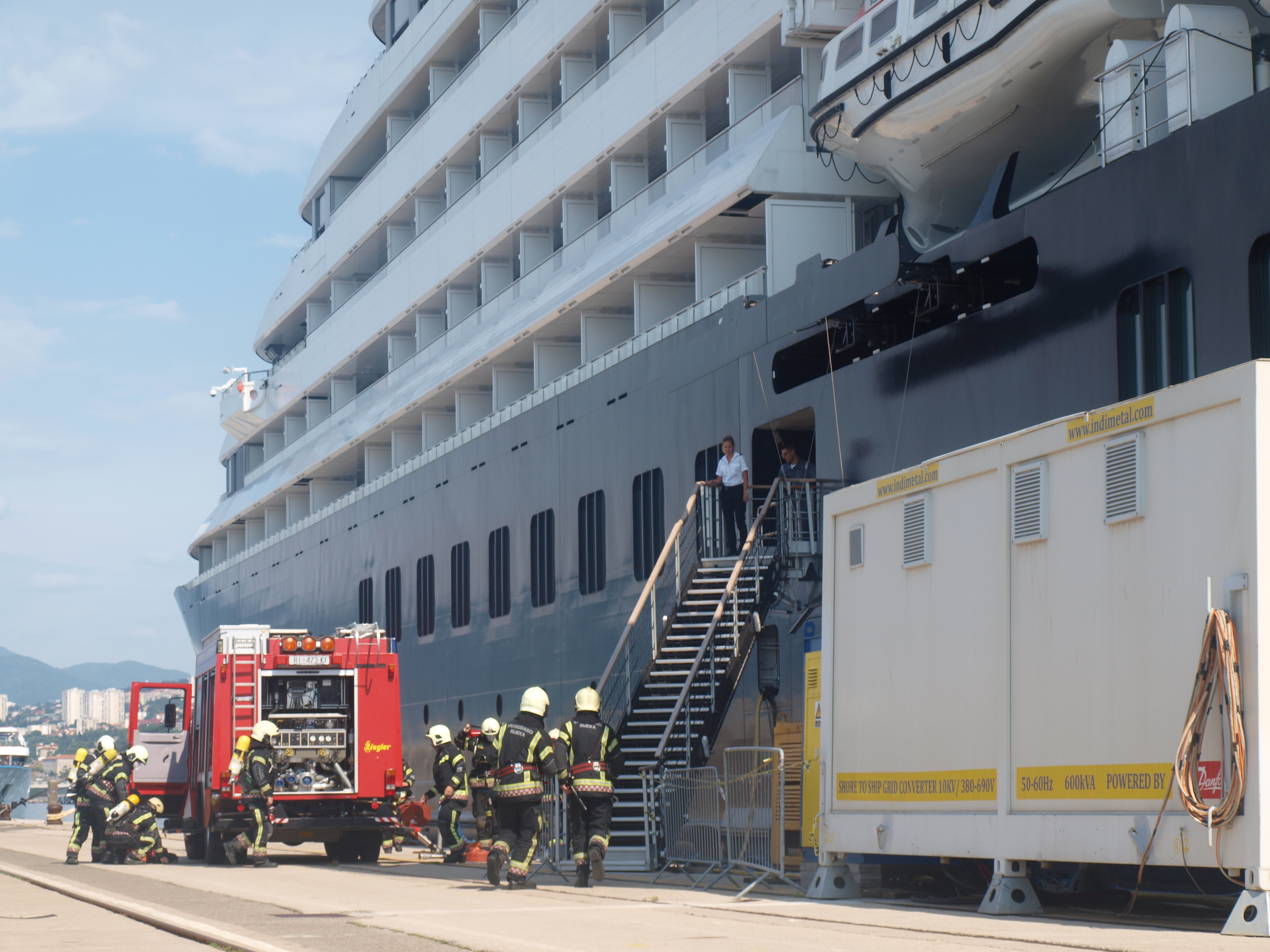 Simulated tactical fire control exercise at the polar cruiser Scenic Eclipse